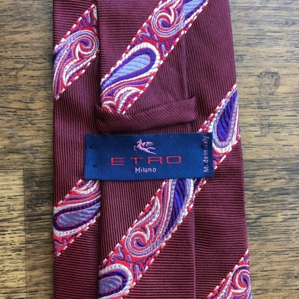 Etro Milano Striped Red Tie
